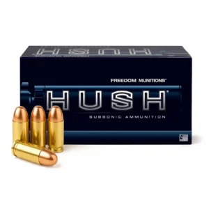 HUSH Subsonic 9mm Luger Ammo- 165 Gr Round Nose (RN), 50 rounds, New